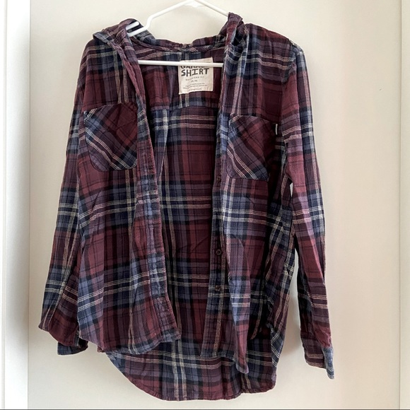 Garage Boyfriend Fit Flannel Plaid Shirt - Picture 1 of 2